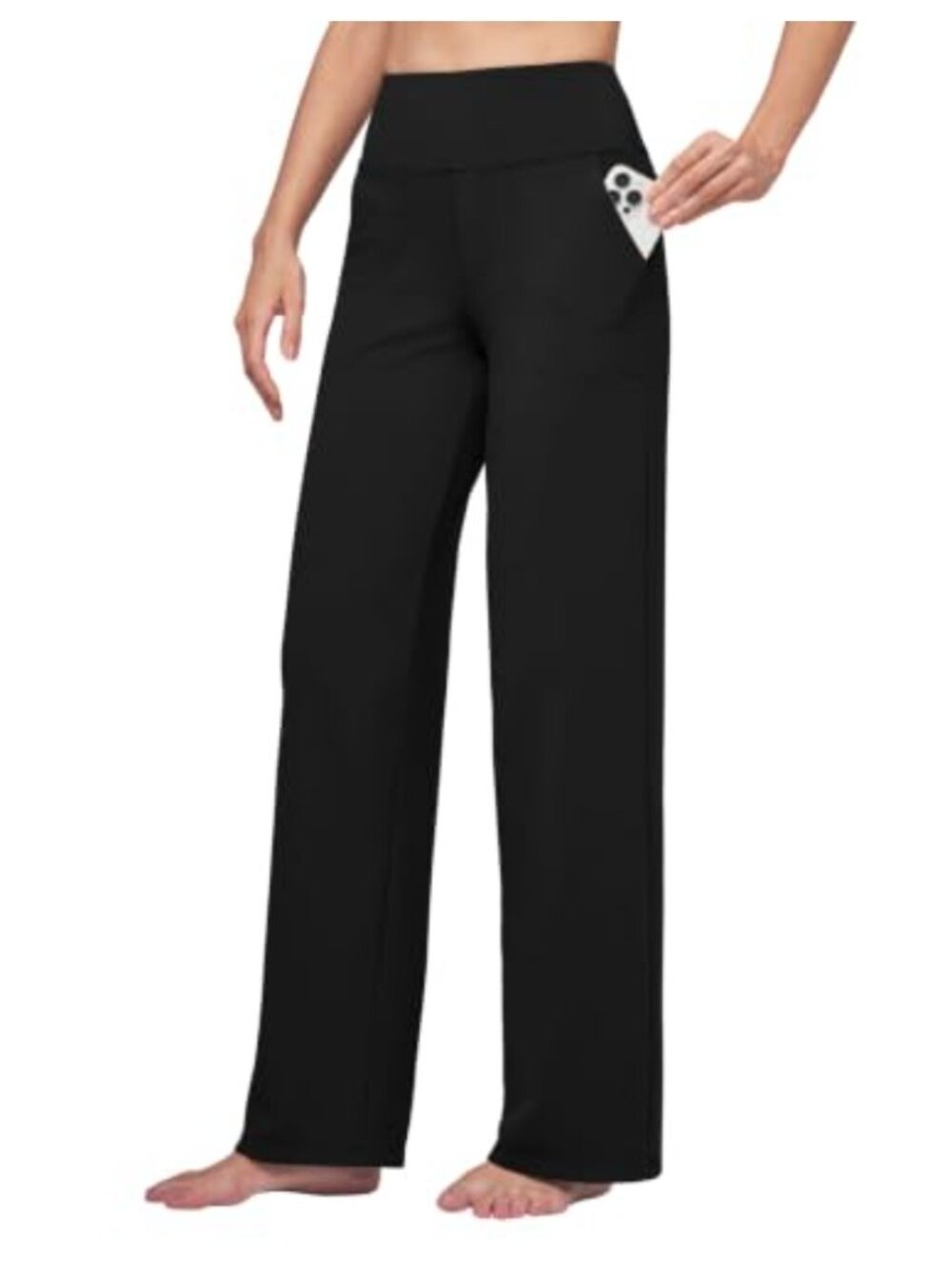 Wide Leg Yoga Pants High Waist Stretch Slacks with Pockets
